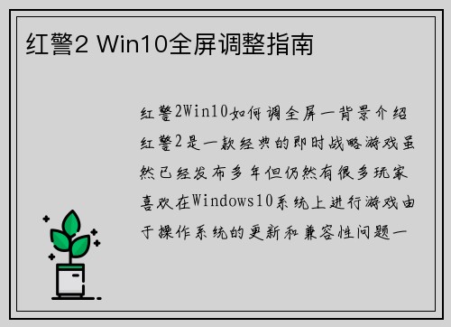 红警2 Win10全屏调整指南